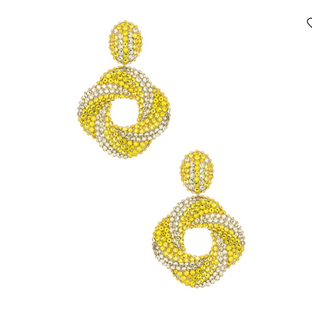 Dannijo Delphina Embellished Coil Drop Clip statement Earrings